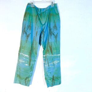 Company Ellen Tracy Size 2 Slacks Trousers Lounge Tie Dye Pants Ankle Cropped